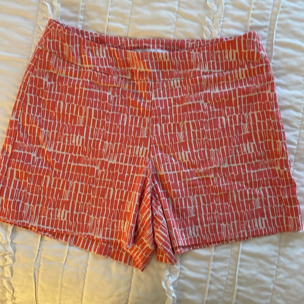 Margaret M orange and white shorts, medium